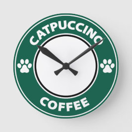 Catpuccino Koffie Ronde Klok