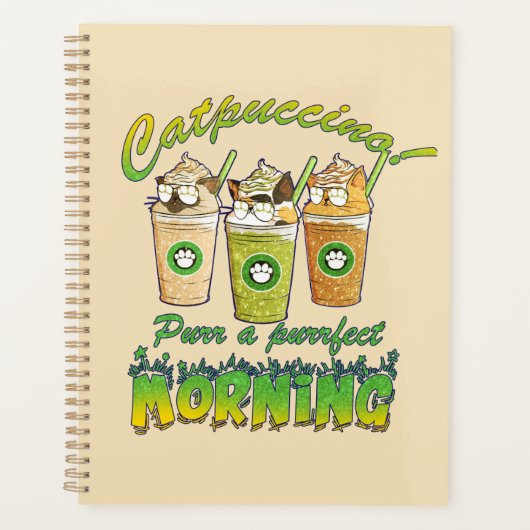 Catpuccino – Spint een Purrfect Morning | Schattig Planner (Voorkant)