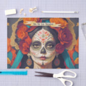 Catrina Dag van de Doden 1 Decoupage met tekst Tissuepapier (Craft)