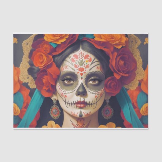 Catrina Dag van de Doden 1 Decoupage Tissuepapier (Voorkant)