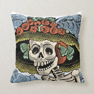 catrina Dag van het dode skelet Kussen