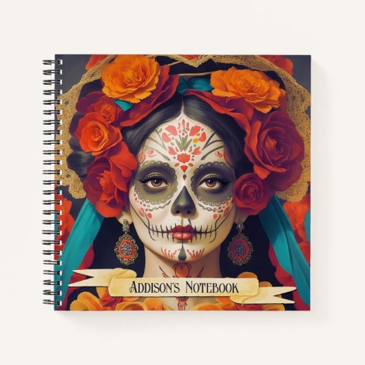 Catrina Day Of Dead 1 Avec Carnet Texte (Devant)