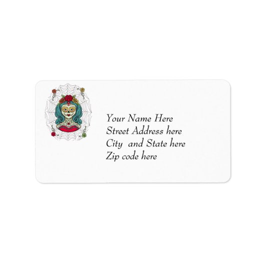 Catrina Día de Muertos Web Etiket (Voorkant)