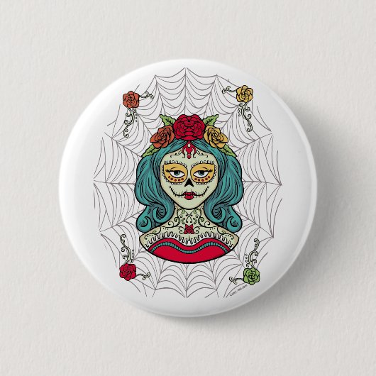 Catrina Día de Muertos Web Ronde Button 5,7 Cm (Voorkant)