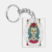 Catrina Día de Muertos Web Sleutelhanger (Voorkant Links)