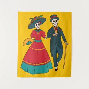 Catrina een paar Mexicaanse dag van de dood Wandkleed