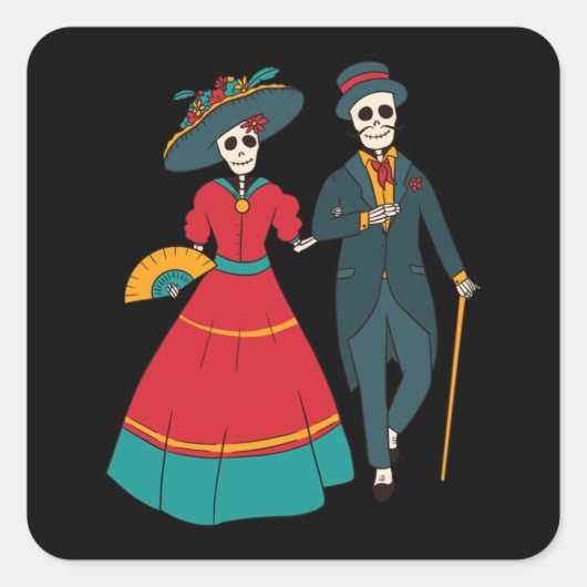Catrina Paar Vierkante Sticker (Voorkant)
