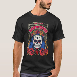 Catrina Red Roses Dia De Los Muertos T-shirt