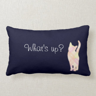 Cat's グラデーション "What's up?" Blue クッション　Throw Pillow Kussen