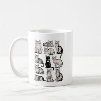 Cats 90s Vintage Aesthetic Retro Cat Illustration Koffiemok