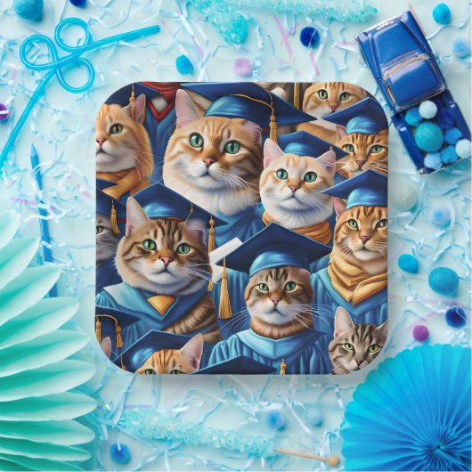Cats Afstuderen dag Papieren Bordje (Feest)