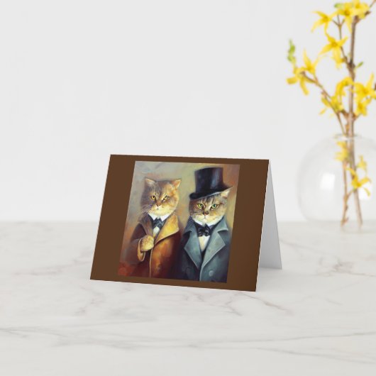 Cats als Holmes en Watson Kaart (Gele Bloem)