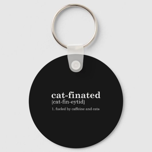 Cats &amp; Coffee Lover Funny Caffeine Quote Coffe Sleutelhanger (Voorkant)