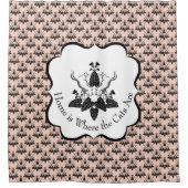 Cats and Catnip Damask Kijk Patroon Douchegordijn (Voorkant)
