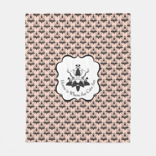 Cats and Catnip Damask Kijk Patroon Fleece Deken