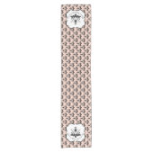 Cats and Catnip Damask Kijk Patroon Korte Tafelloper (Voorkant)