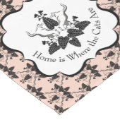 Cats and Catnip Damask Kijk Patroon Korte Tafelloper (Hoek)