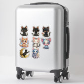 Cats and Cats Custom-Cut Vinyl Sticker (Sur valise)