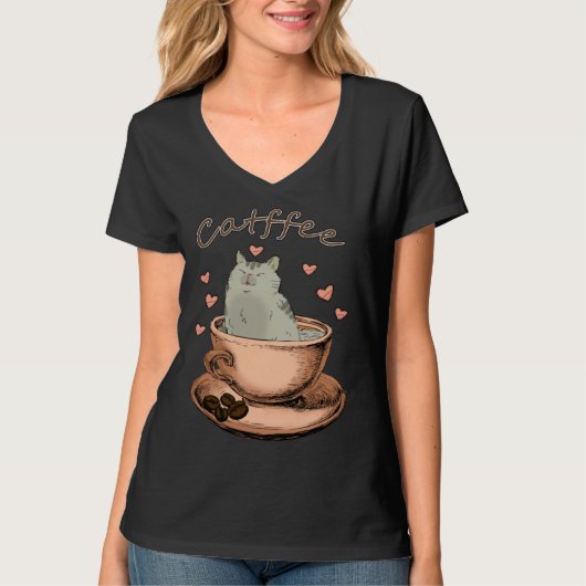 Cats and Coffee  Cat Owner Morning Routine T-shirt (Voorkant)