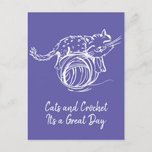 Cats and Crochet Het is een geweldige dag Happy Ma Briefkaart