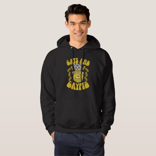 Cats And Crypto Cryptocurrency Blockchain Trader F Hoodie (Voorkant volledig)