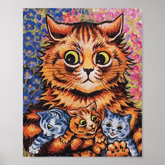 Cats and her Kittens Louis Wain Poster (Voorkant)