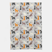 Cats and Paw Prints Theedoek (Verticaal)