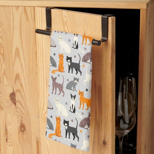 Cats and Paw Prints Theedoek (Derde Gevouwen)