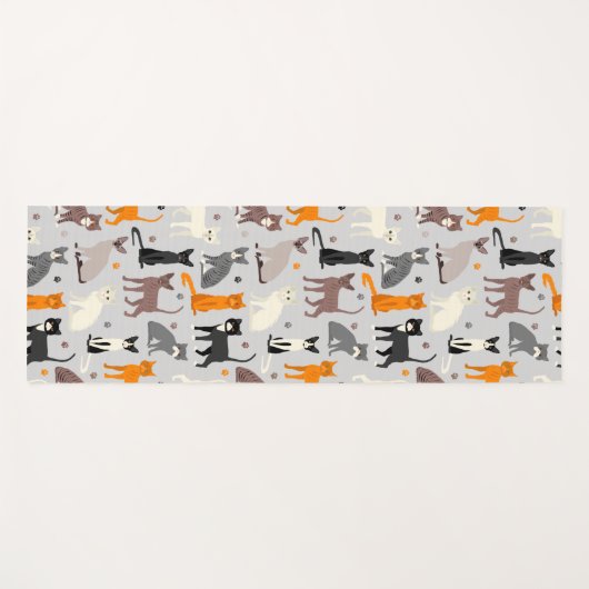 Cats and Paw Prints Yogamat (Voorkant (horizontaal))