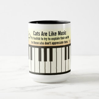 Cats Are Like Music - Piano Keyboard Staff & Cats  Mok