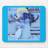 Cats 🐈⬛ 🐈 At Breakfast 🥞 Muismat (Voorkant)