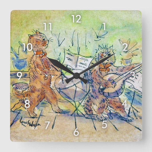 Cats Band, Louis Wain Vierkante Klok (Voorkant)