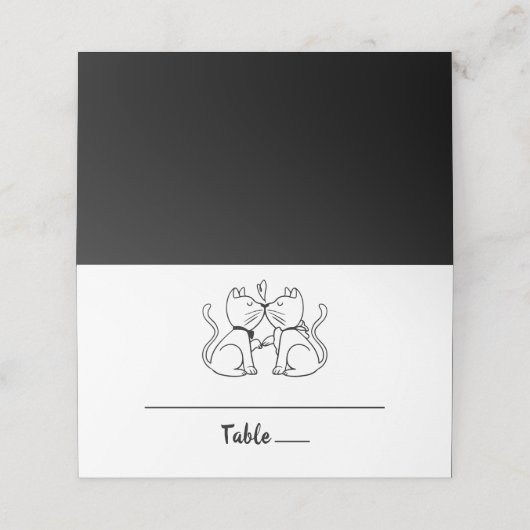 Cats Black Wedding Vrijgezellenfeest Jubileum (Buitenkant ongevouwen)