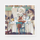 Cat's Breakfast Time, Louis Wain Servet (Voorkant)