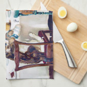 Cat's Breakfast Time, Louis Wain Theedoek (Quarter Fold)