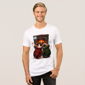 Cats by the Fireplace Tri-Blend Shirt (Voorkant volledig)