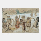 Cats Carol Singing by Louis Wain Theedoek (Horizontaal)