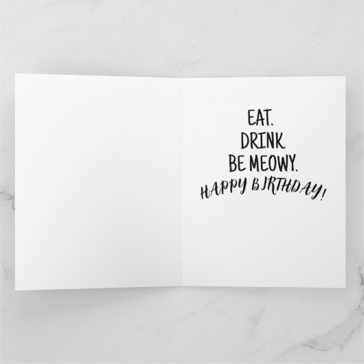 CATS CAT ART CARTE DE SALUT D'ANNIVERSAIRE (Intérieur)