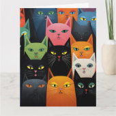 CATS CAT ART CARTE DE SALUT D'ANNIVERSAIRE (Devant)