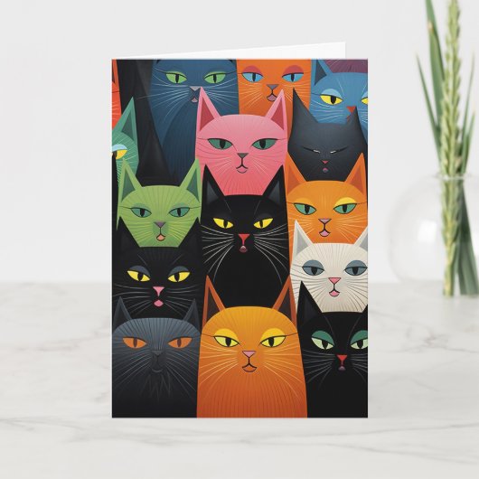 CATS CATS ART CARTE DE SALUT D'ANNIVERSAIRE (Devant)