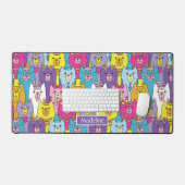 Cats Cats Pattern (kleurrijke Cartoon), speciaal g Bureaumat (Keyboard & Muis)