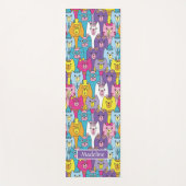 Cats Cats Pattern (kleurrijke Cartoon), speciaal g Yogamat (Voorkant)