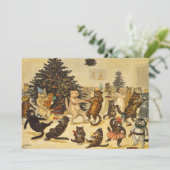 Cat's Christmas Party - Louis Wain Invitations (Debout devant)