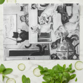 Cats Classroom Discipline, Louis Wain Theedoek (Gevouwen)