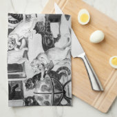 Cats Classroom Discipline, Louis Wain Theedoek (Quarter Fold)