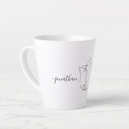 Cats Couple Cft van de Aangepaste Weddenschap Part Latte Mok (Linkerhoek)