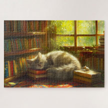 Cat's Cozy Library Siesta Gift voor Cat Lover