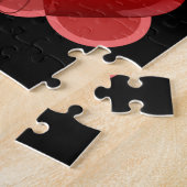Cats de coeur rouge puzzle noir géométrique (Côté)
