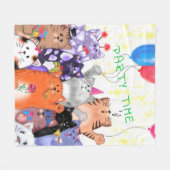 Cats de fête - Couverture en polaire - Texte perso (Devant (Horizontal))