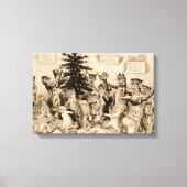 Cats Decorating Christmas Tree by Louis Wain Canvas Afdruk (Voorkant)